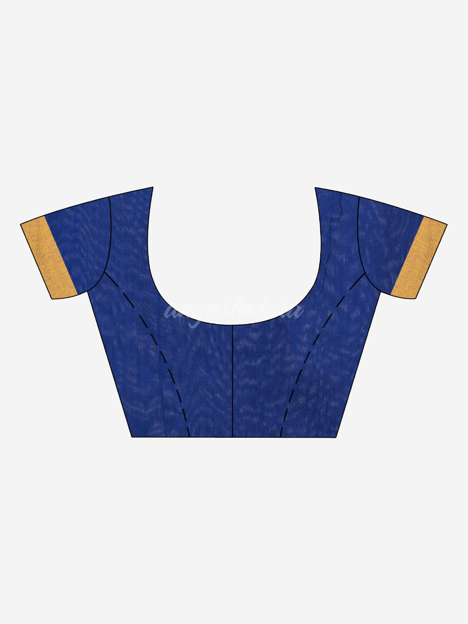 Muga & Blue cotton blend half and half handloom saree