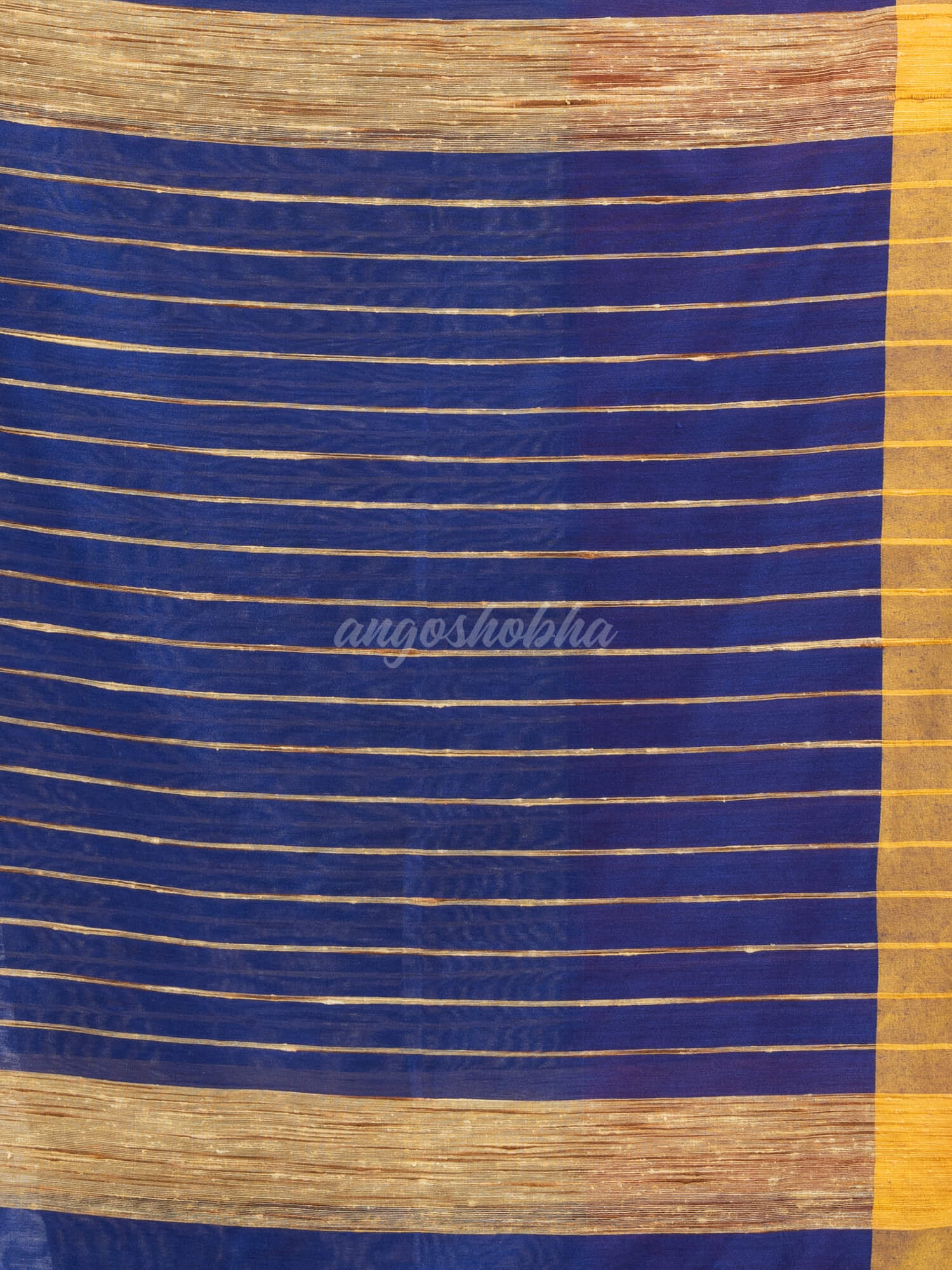 Muga & Blue cotton blend half and half handloom saree
