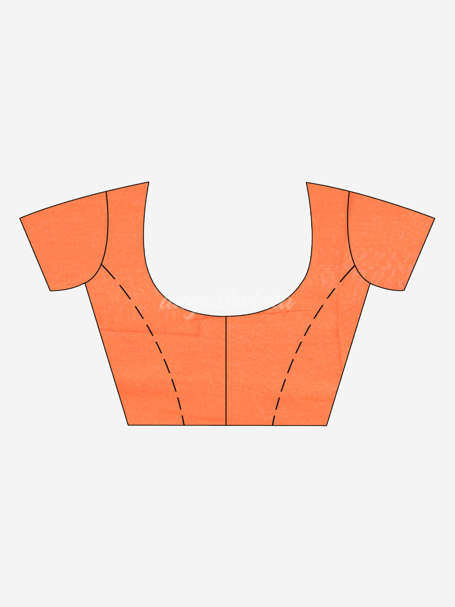 Orange cotton blend handloom saree