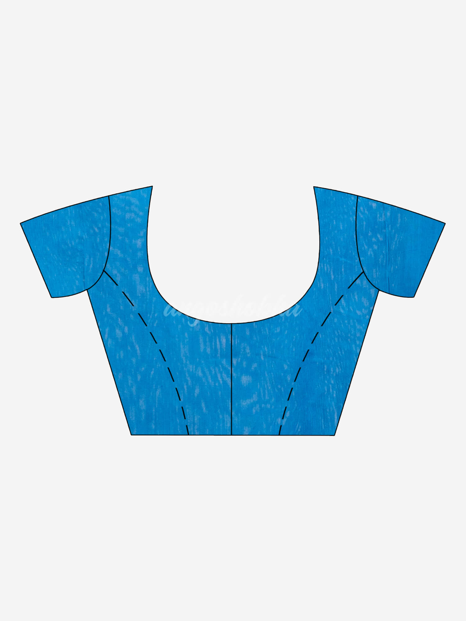 Deep aqua blue cotton blend handloom saree