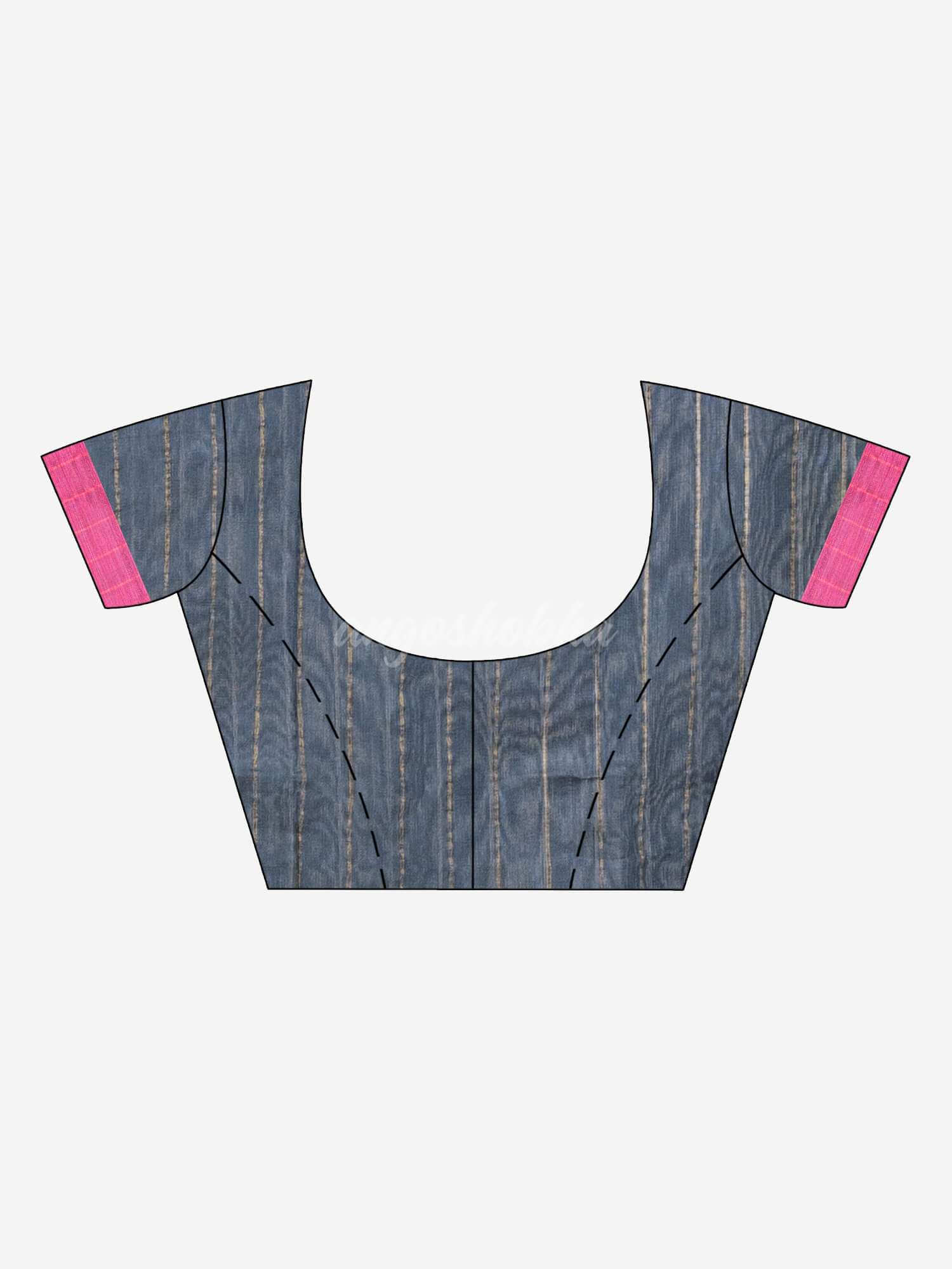 Steel grey cotton blend handloom saree