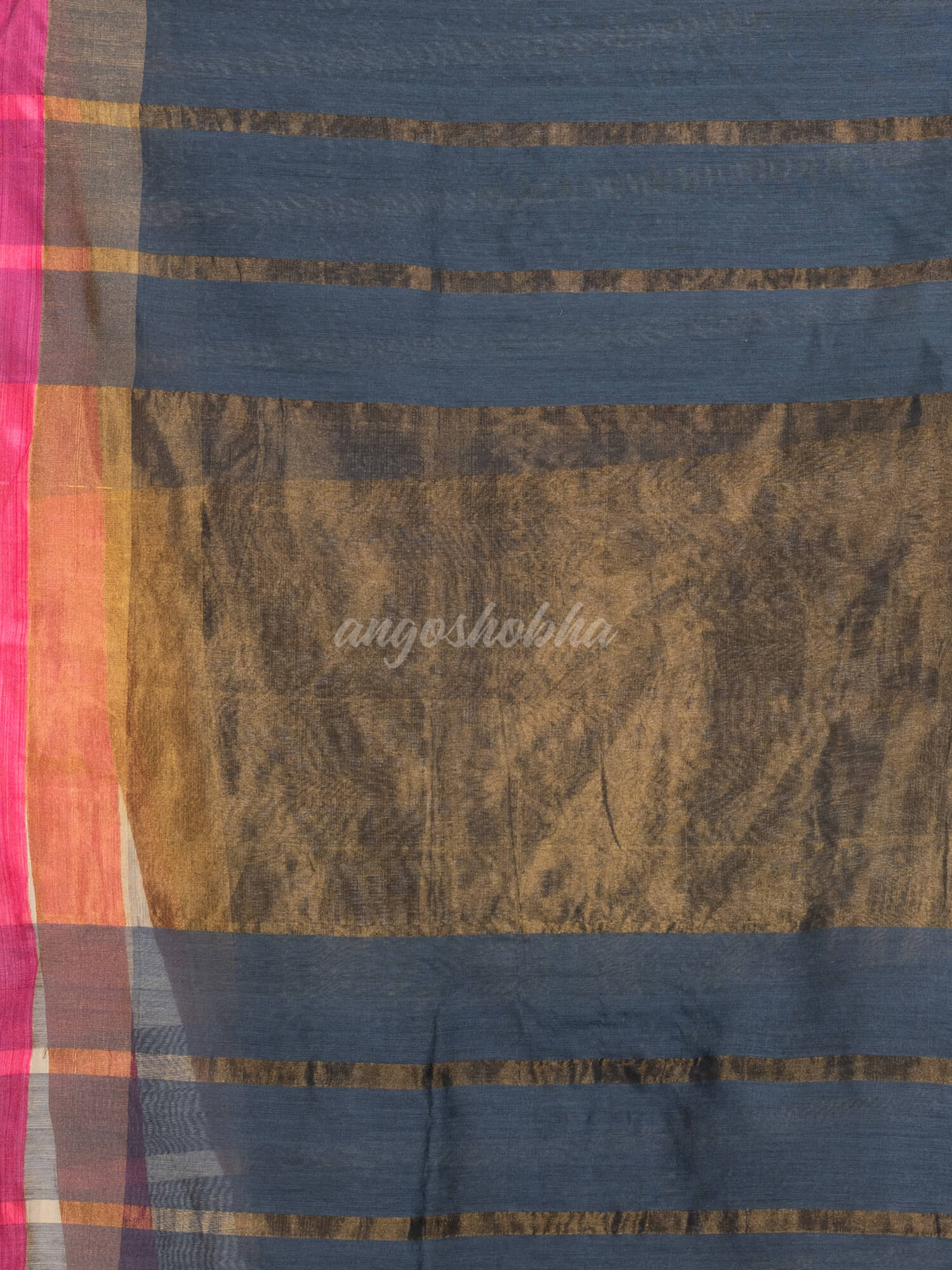 Steel grey cotton blend handloom saree