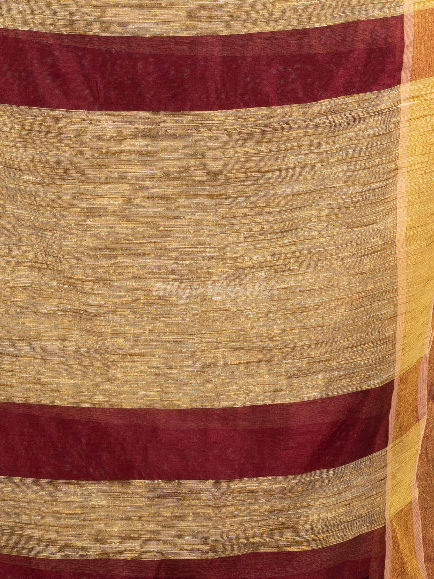 Maroon cotton blend with pallu ghicha handloom saree