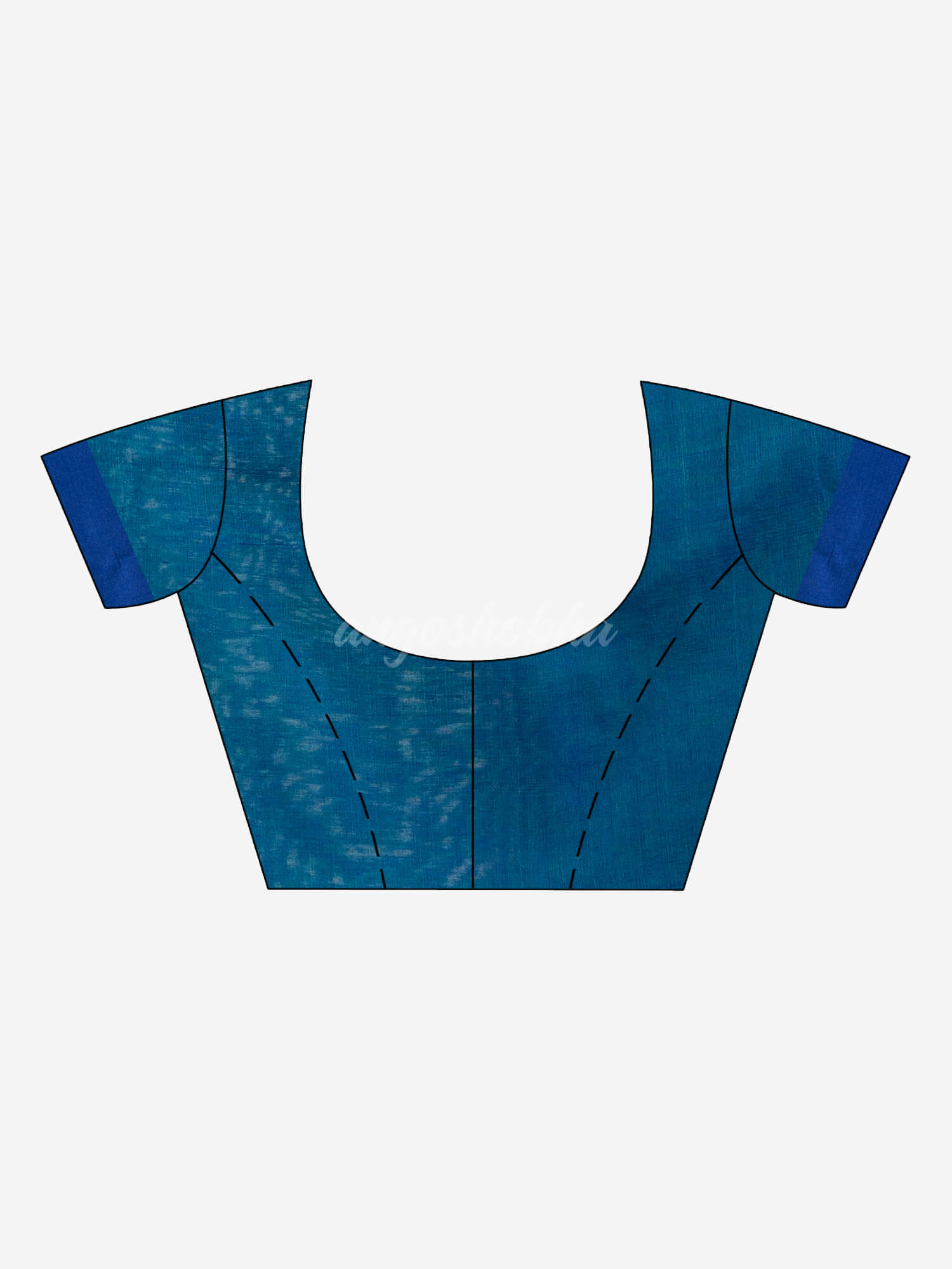 Turquoise cotton blend all body boll motive with blue pallu jamdani saree