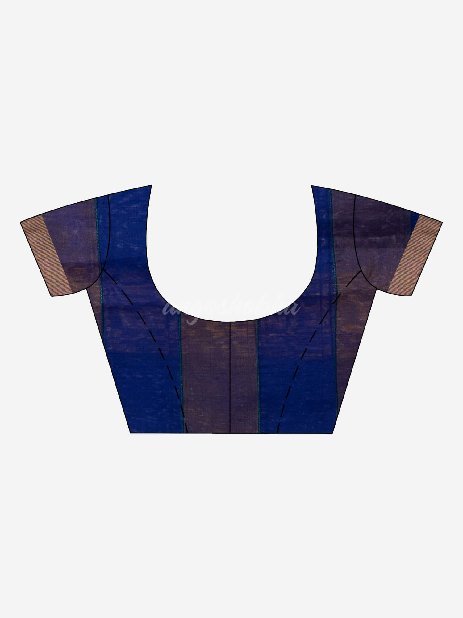 Yellow & Blue cotton blend all body check handloom saree