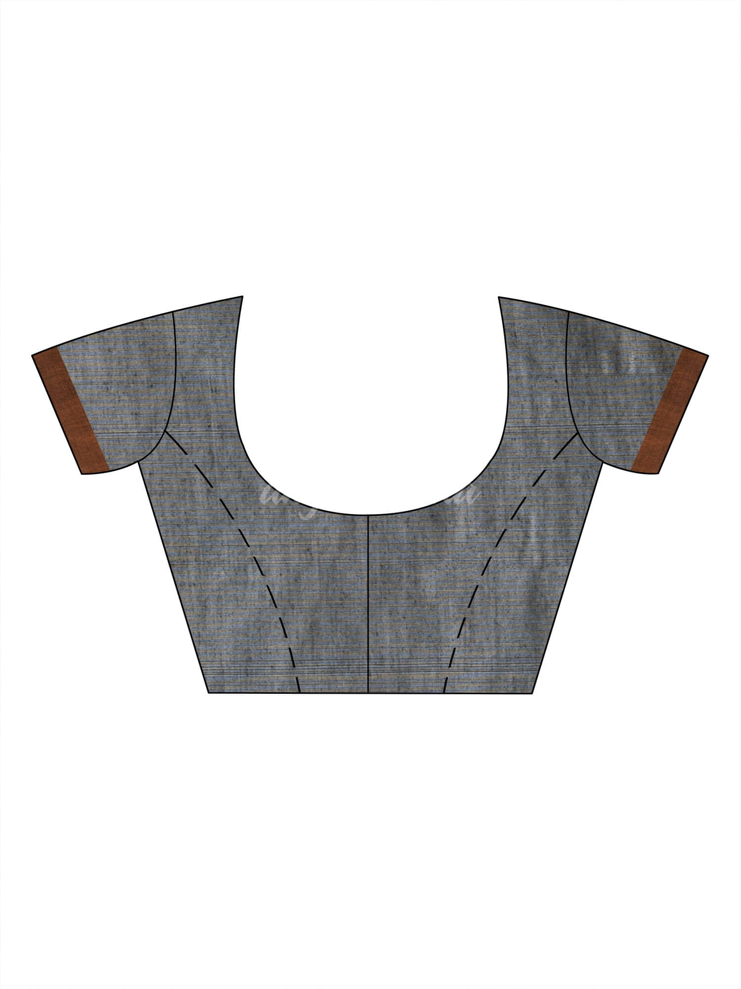 Grey cotton all body buti with diamond pallu and copper zari broder handloom jacquard saree