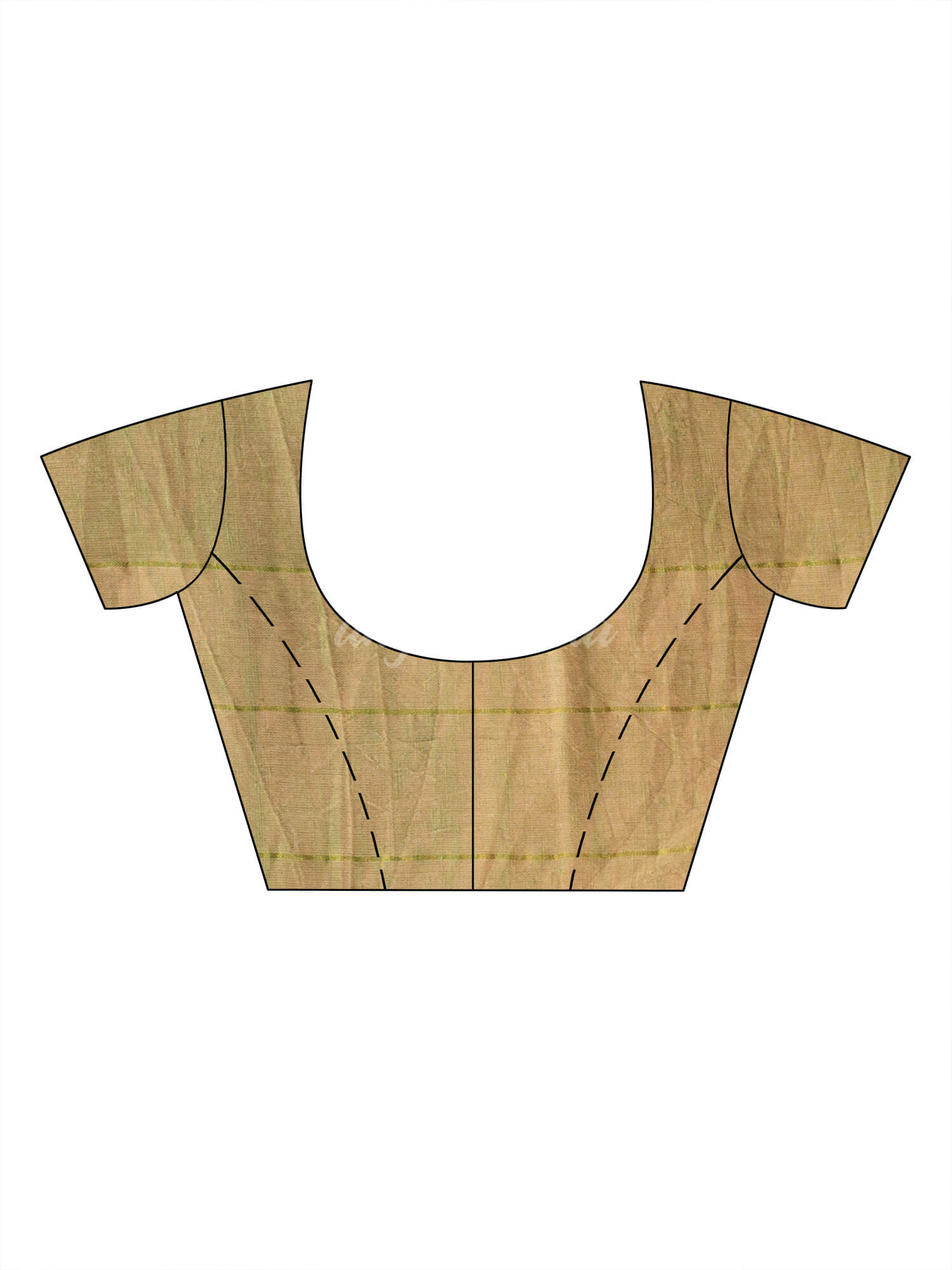 Petite Peach cotton all body buti and stripe with gold zari broder handloom saree