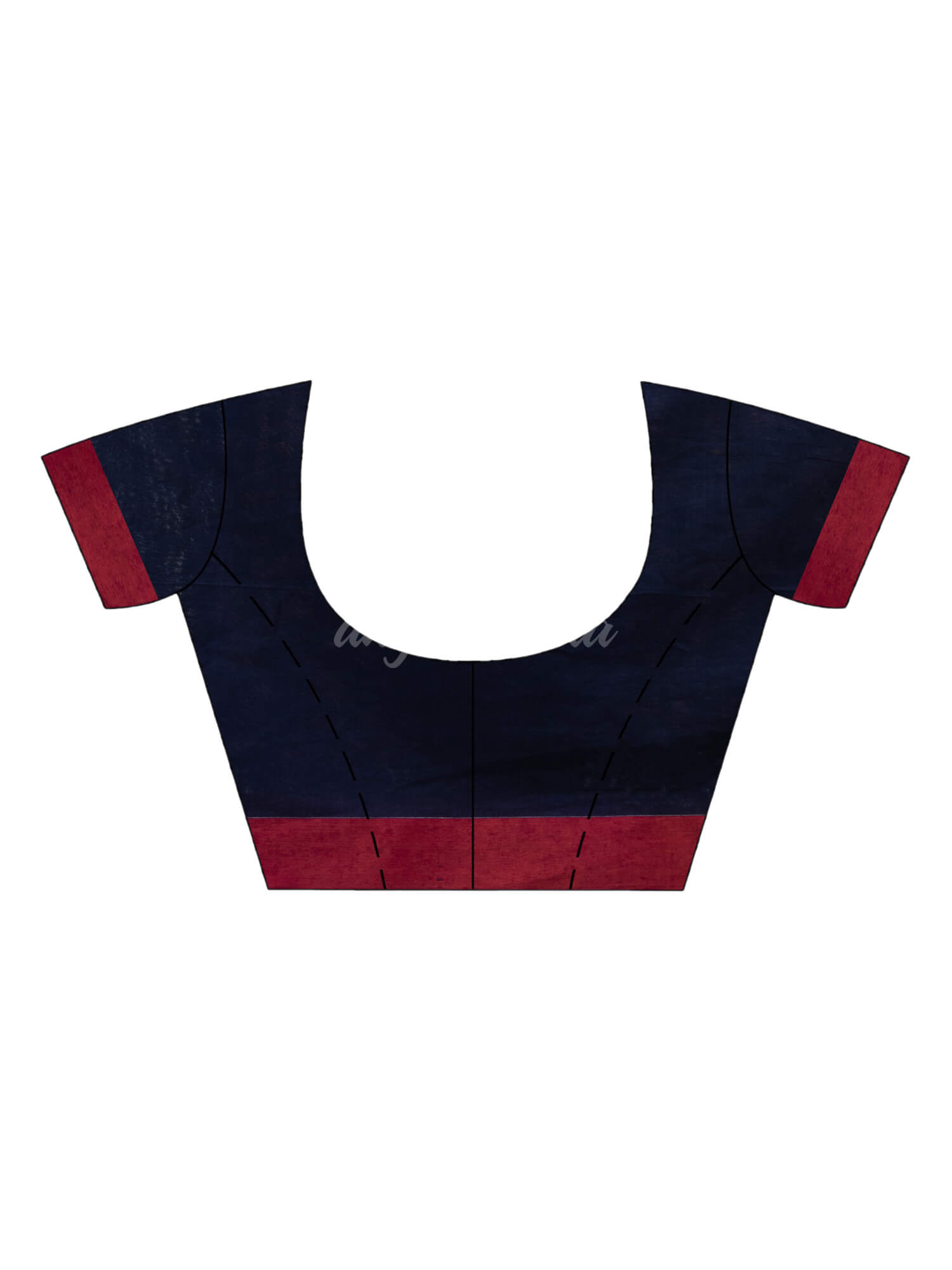 Navy Blue cotton all body buti with kalka pallu and solid broder handloom jacquard saree