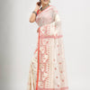 White cotton jacquard jamdani saree