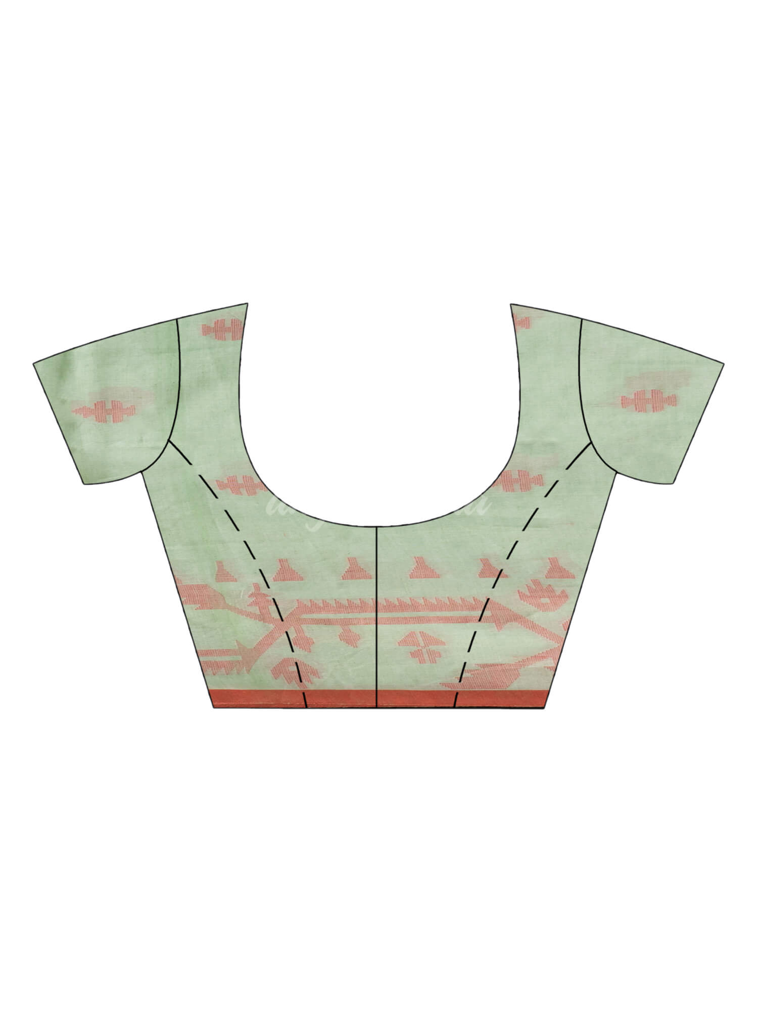 Sage Green cotton jacquard jamdani saree