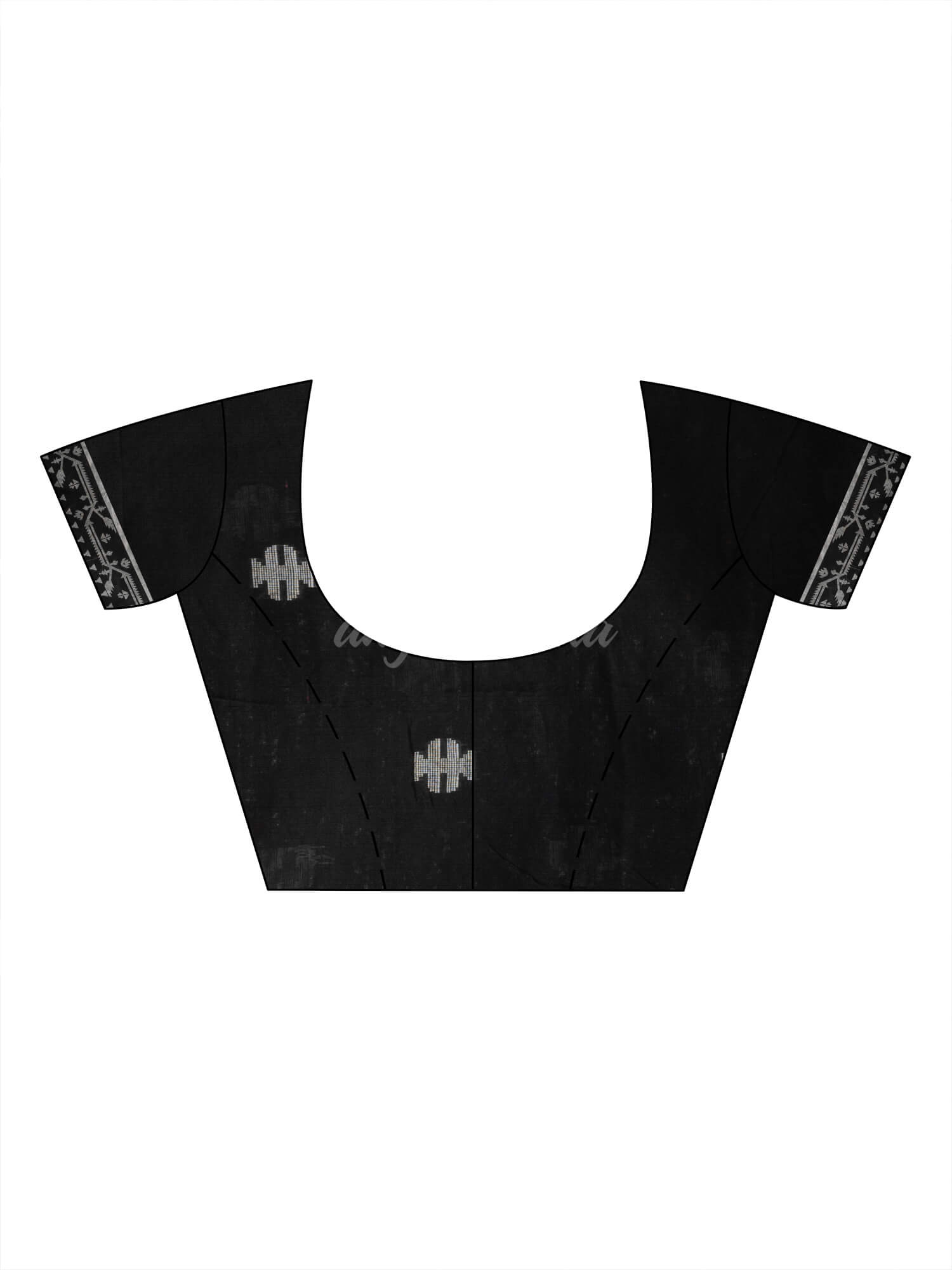 Black cotton jacquard jamdani saree