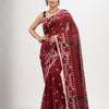 Maroon cotton jacquard jamdani saree
