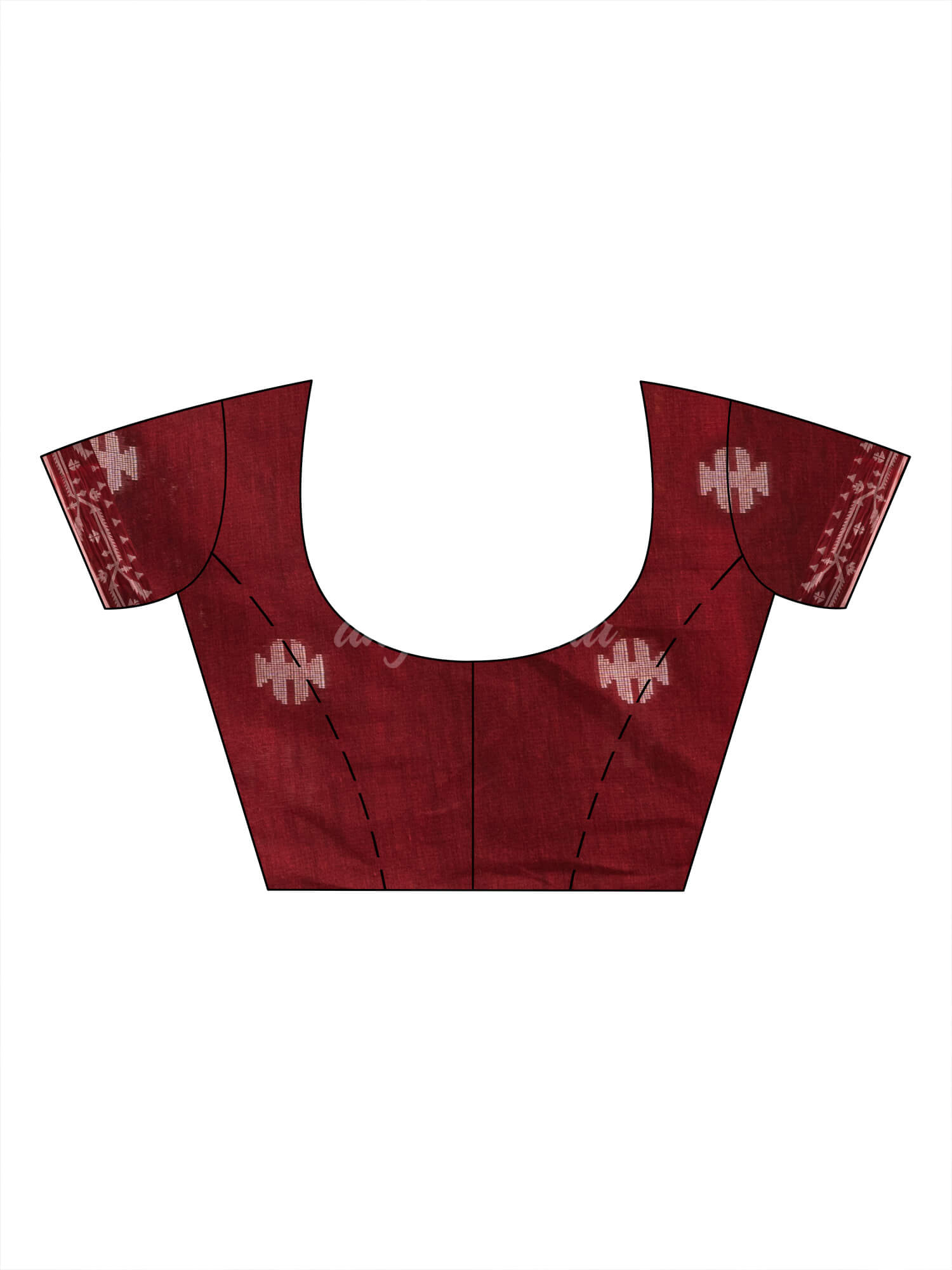 Maroon cotton jacquard jamdani saree