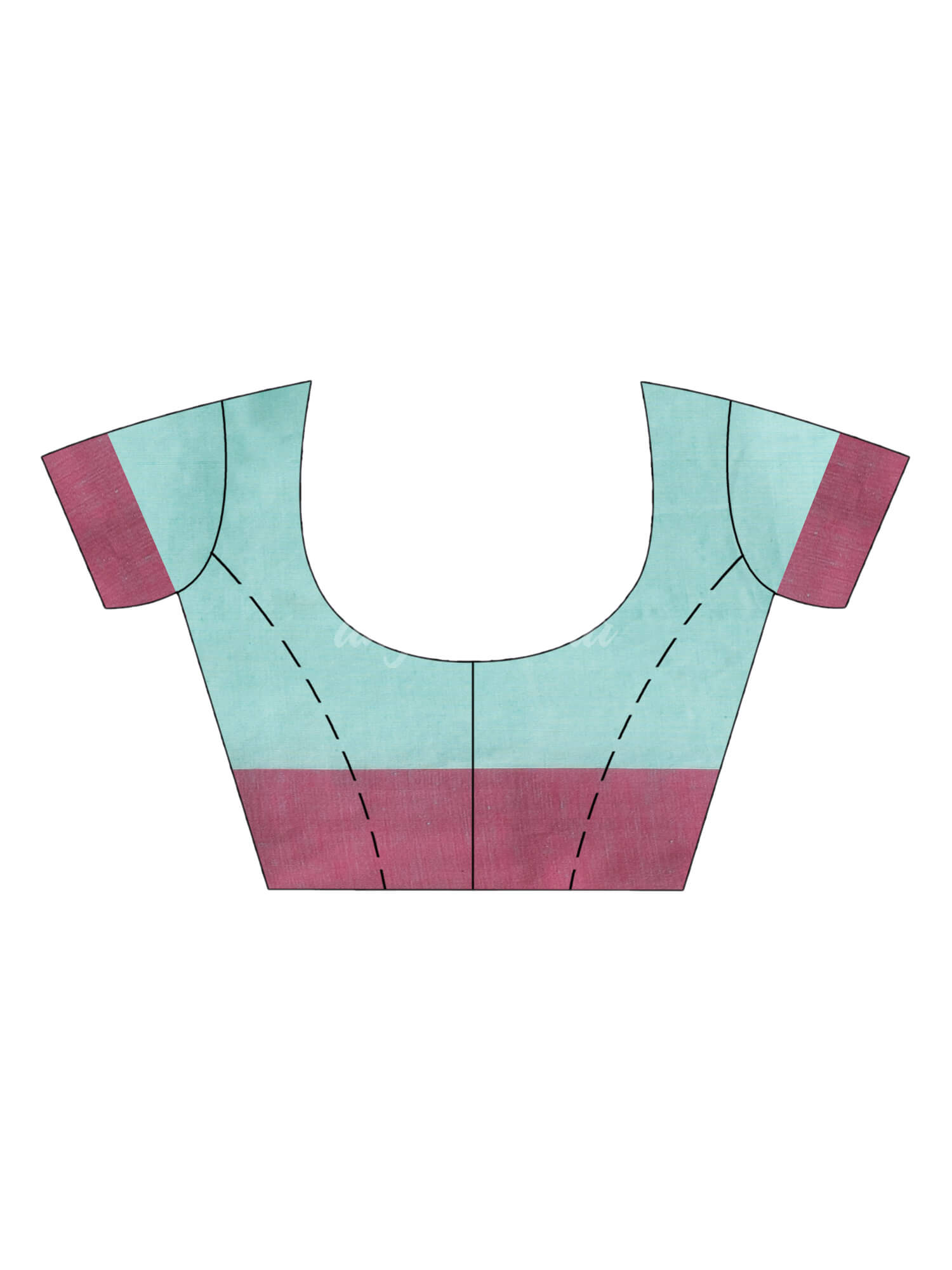 Turquoise (Tute) cotton all body buti with kalka pallu and ganga jamuna solid broder jacquard saree