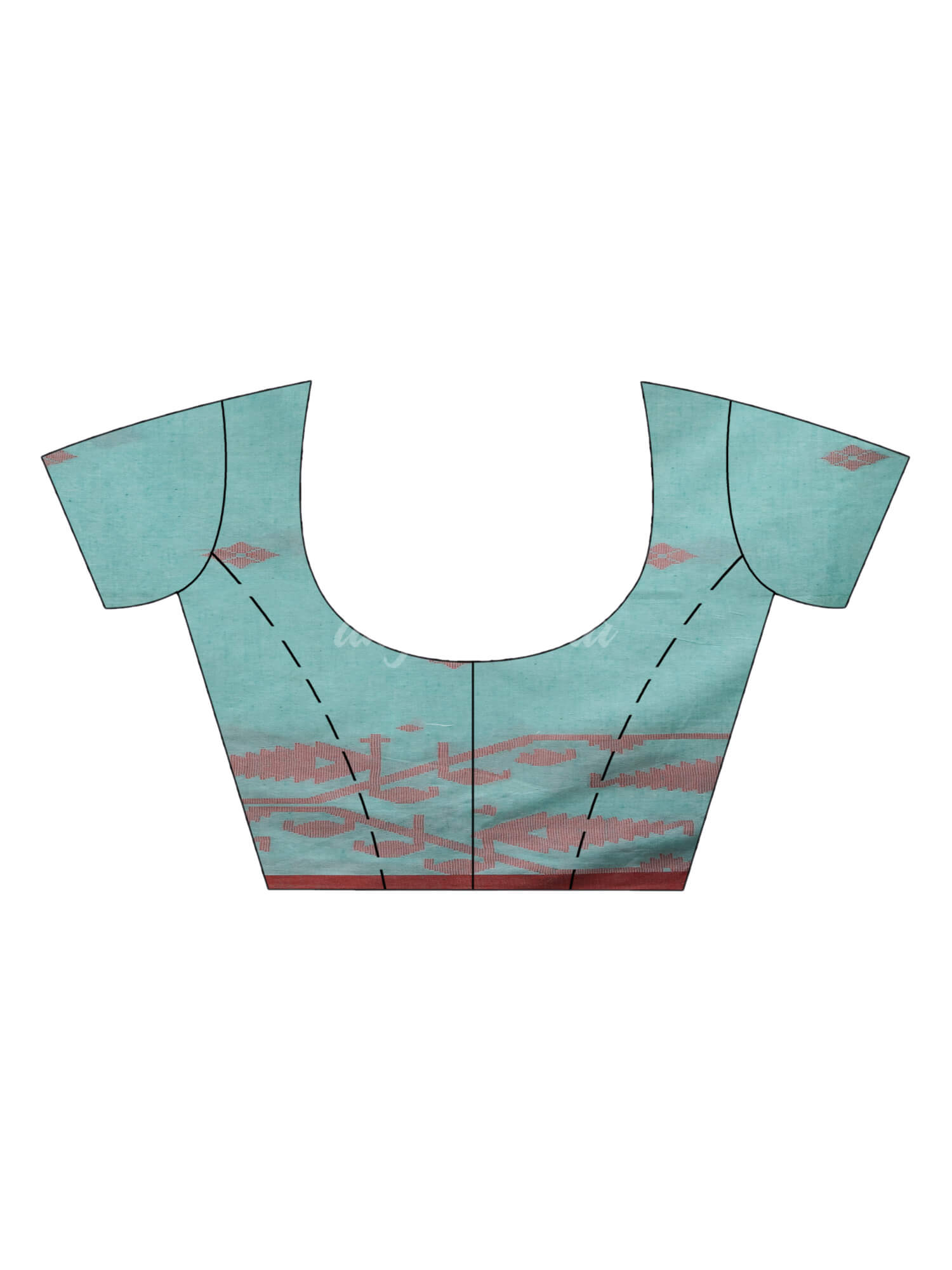 Auqa Blue cotton handwoven jacquard saree