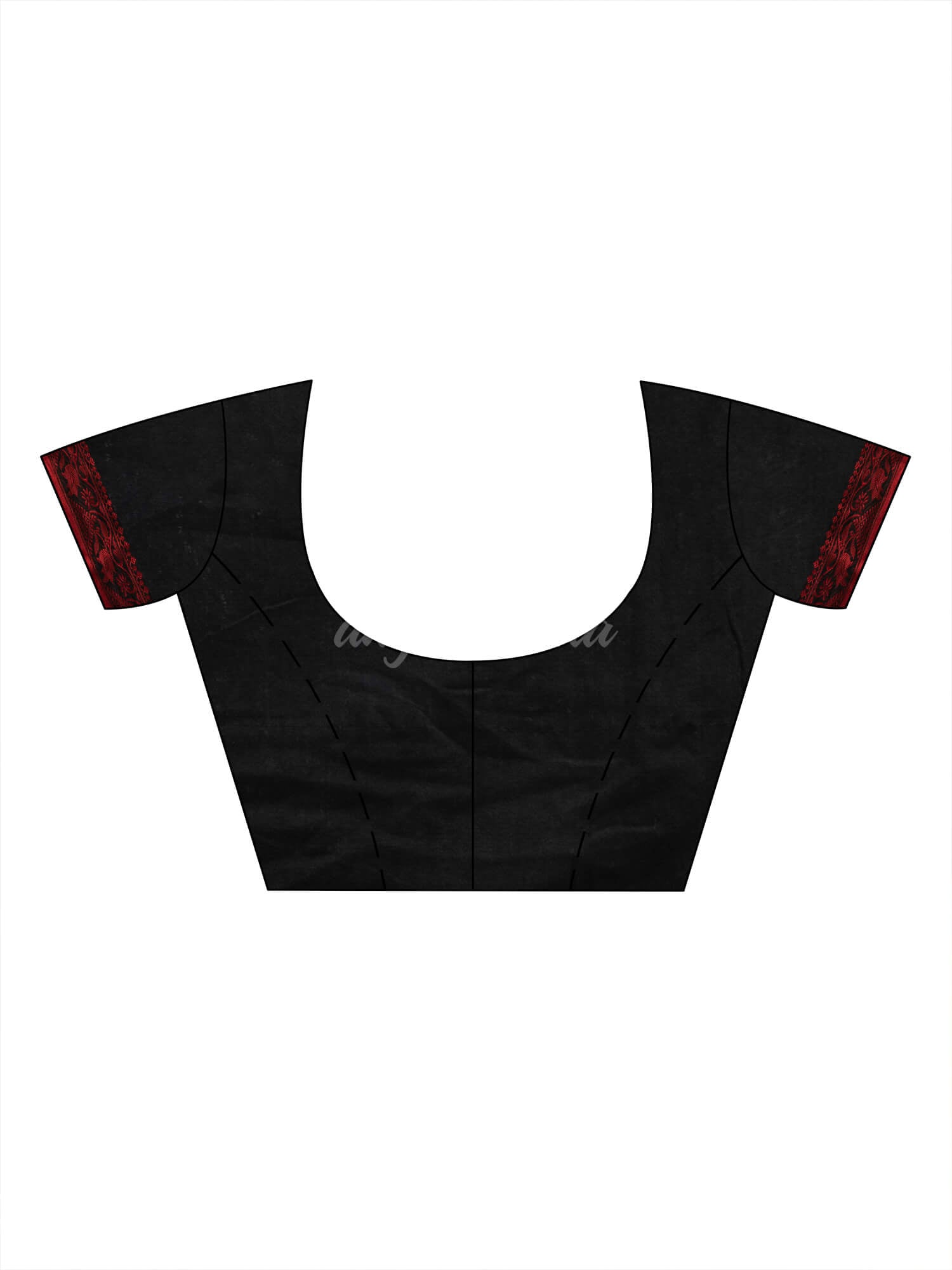 Black cotton all body buti with kalka pallu and jacquard broder handloom saree