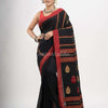 Black cotton all body jacquard stripe with pallu jacquard motive and solid broder handloom saree