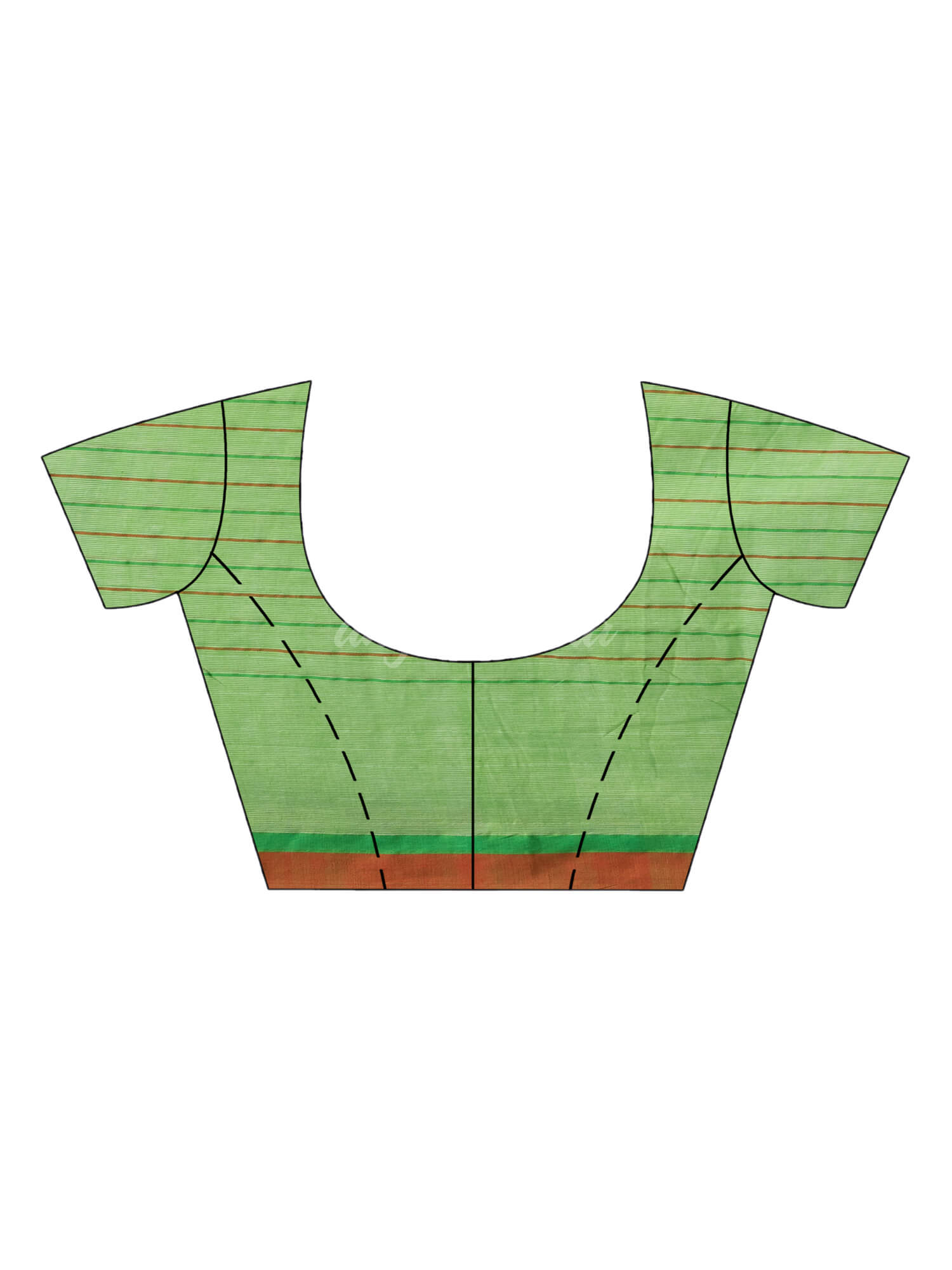 Lime Green cotton all body check and buti with pallu buti in solid broder handloom saree