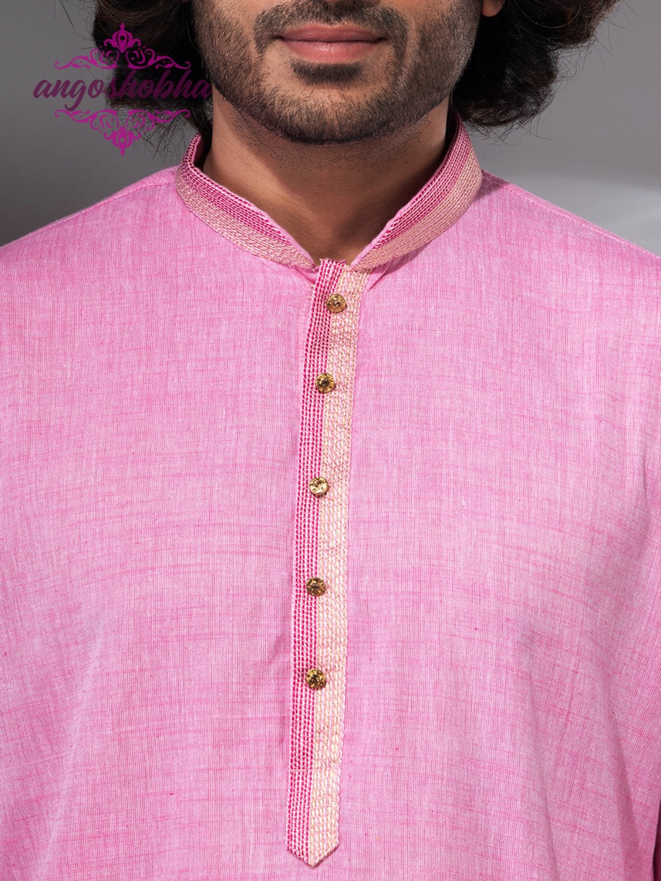 Blush Pink Cotton Men's Punjabi