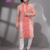 Red Cotton Jamdadi Men's Punjabi