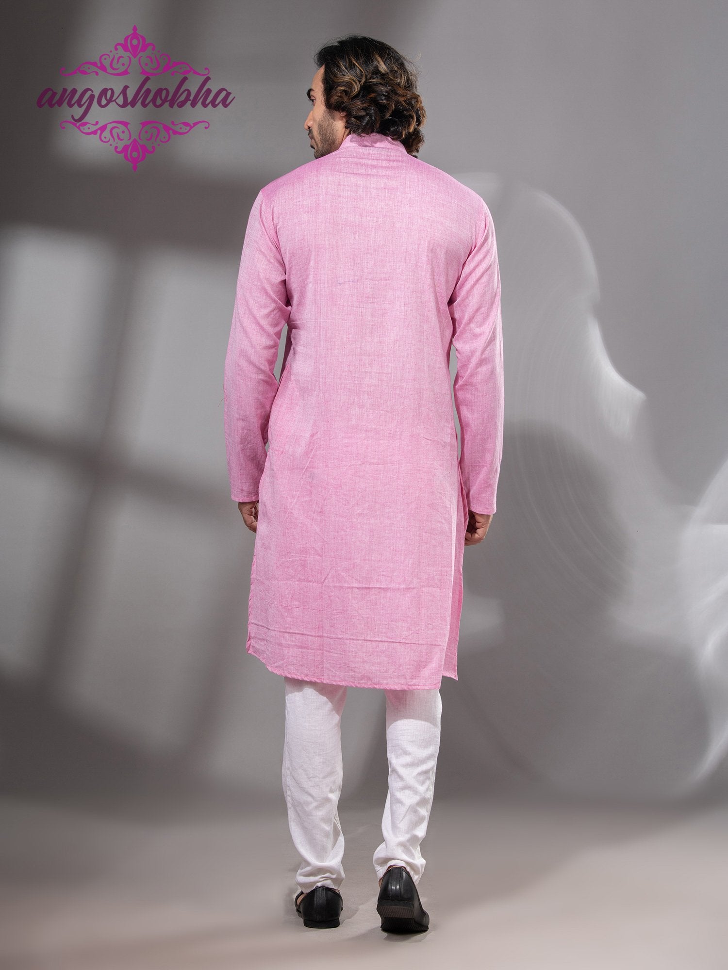 Blush Pink Cotton Men's Punjabi