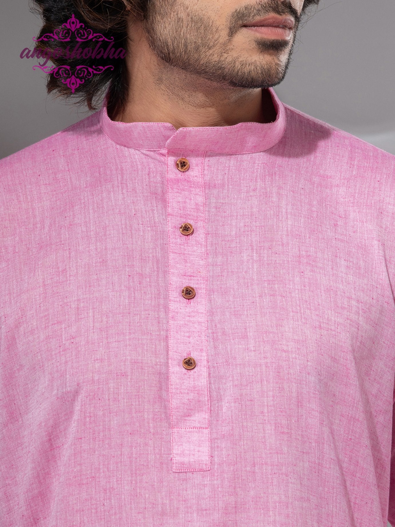 Blush Pink Cotton Men's Punjabi