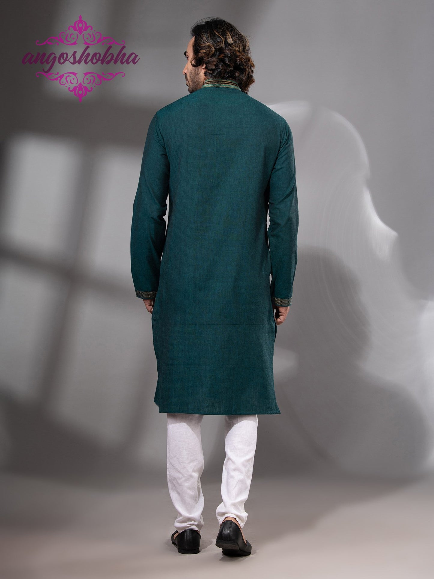 Bottle Green Cotton Men's Punjabi