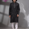 Black Cotton Men's Punjabi