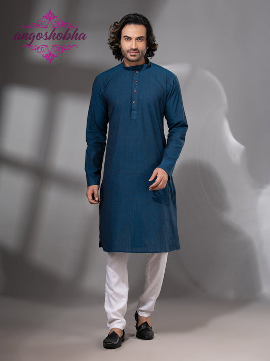 Indigo Blue Cotton Men's Punjabi