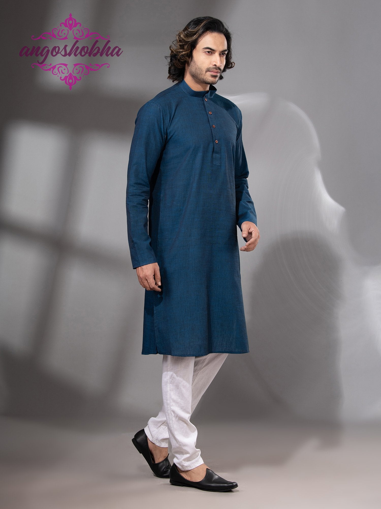Indigo Blue Cotton Men's Punjabi