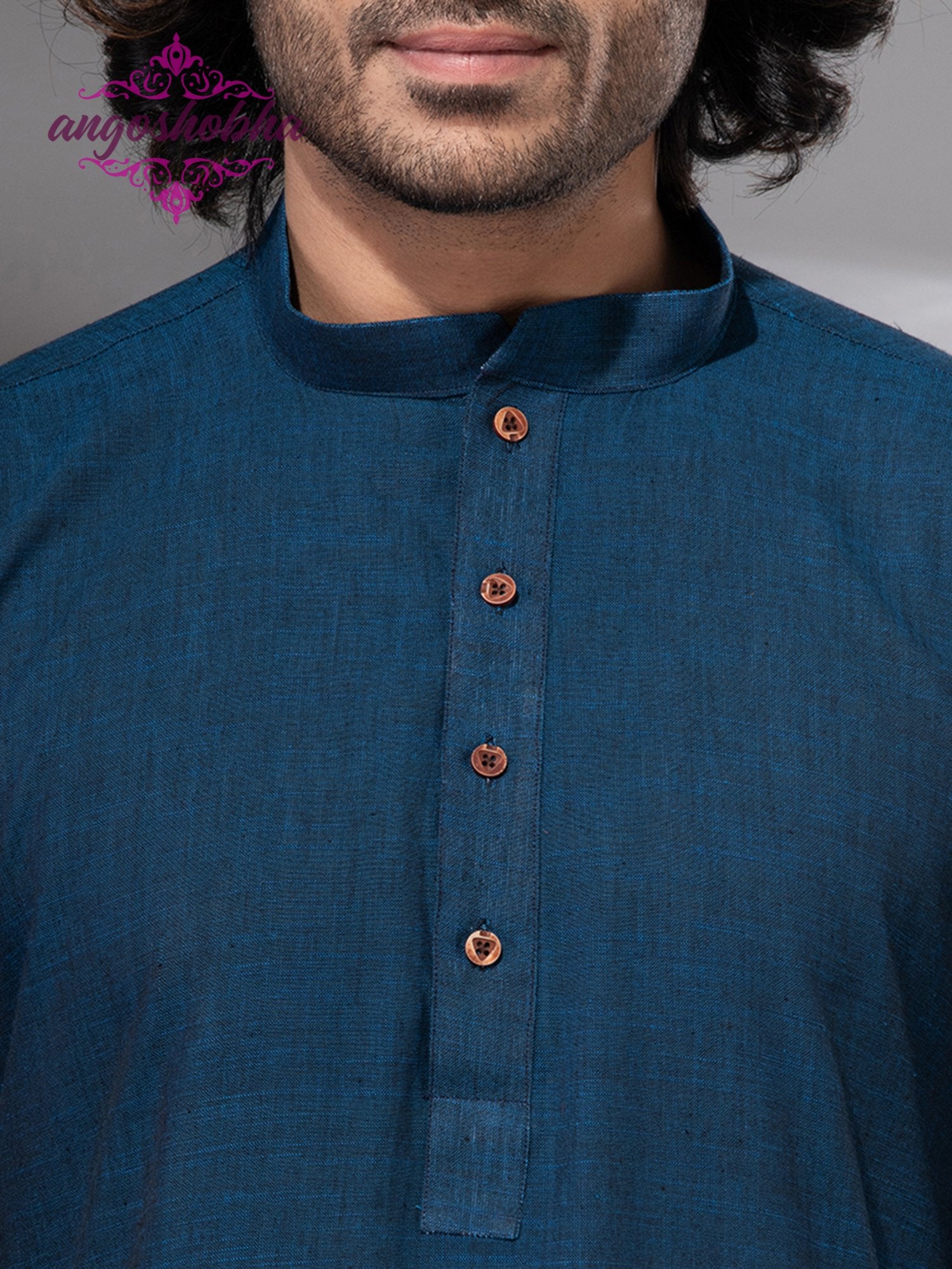 Indigo Blue Cotton Men's Punjabi