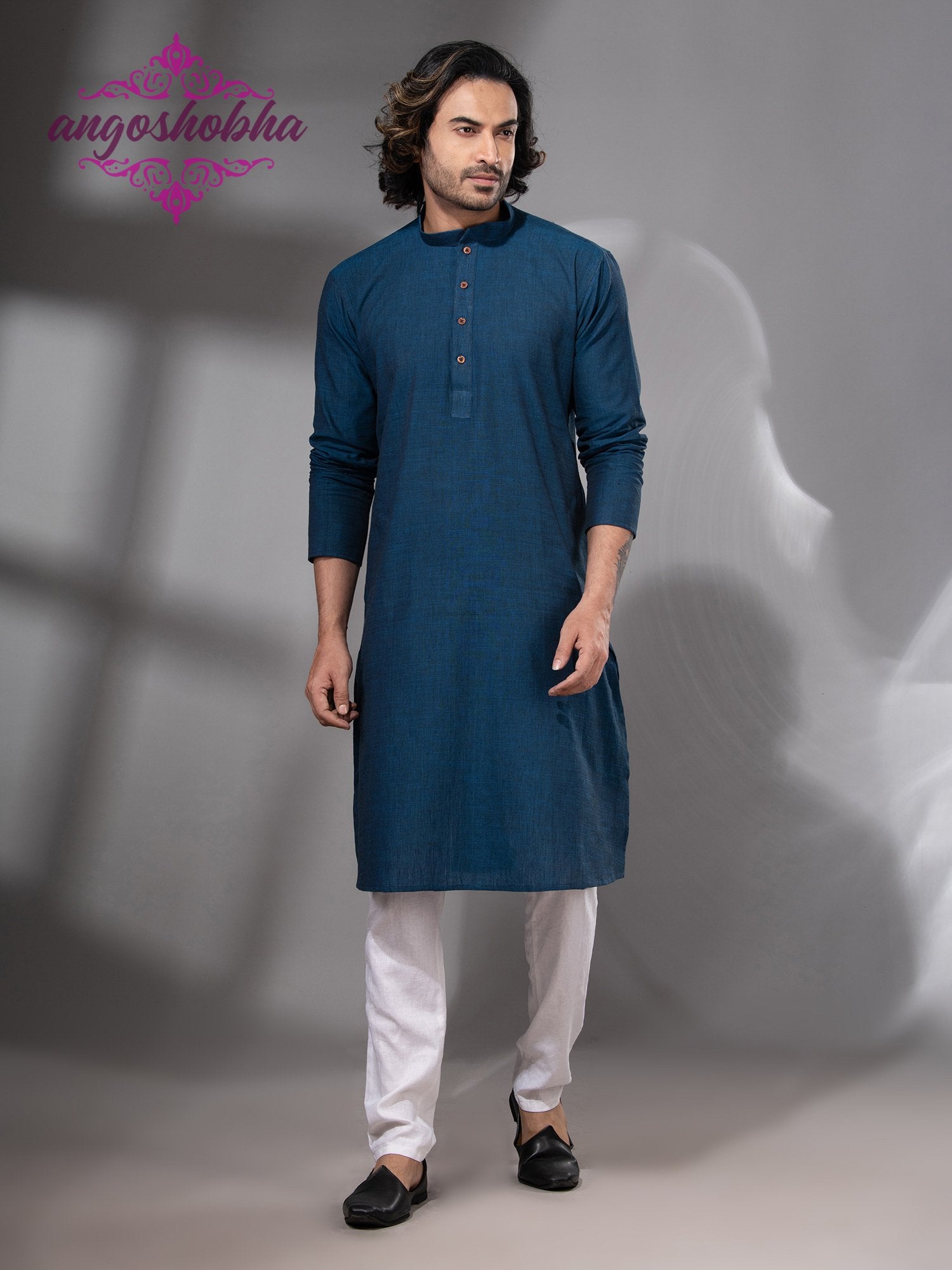 Indigo Blue Cotton Men's Punjabi