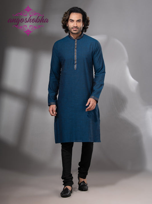 Indigo Blue Cotton Men's Punjabi