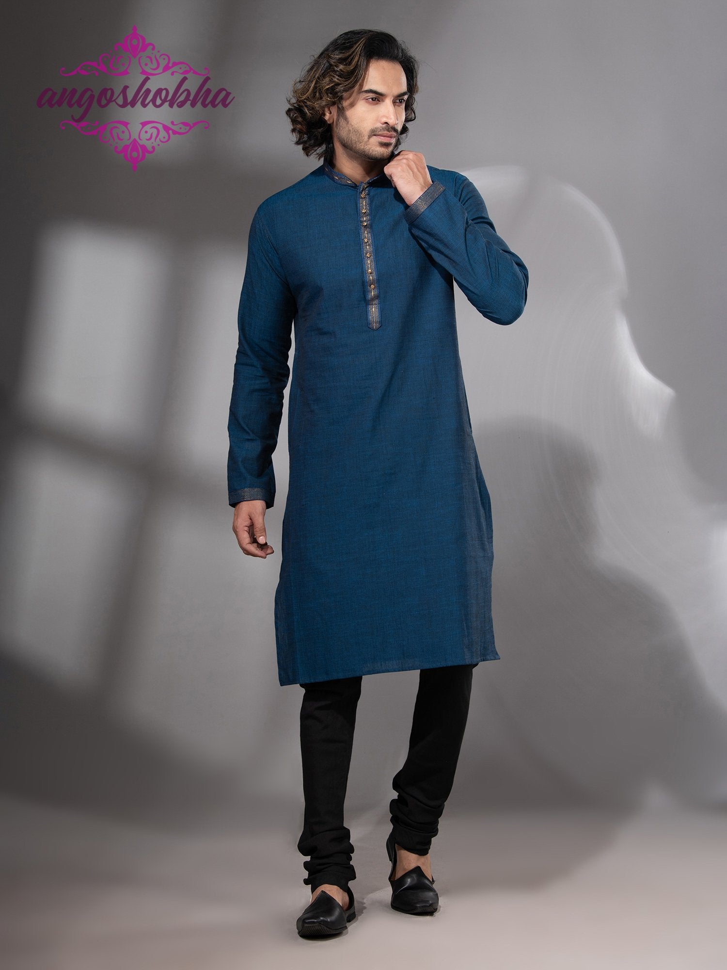 Indigo Blue Cotton Men's Punjabi