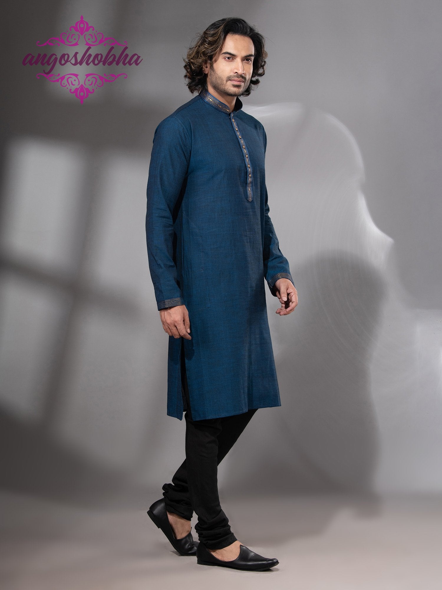 Indigo Blue Cotton Men's Punjabi