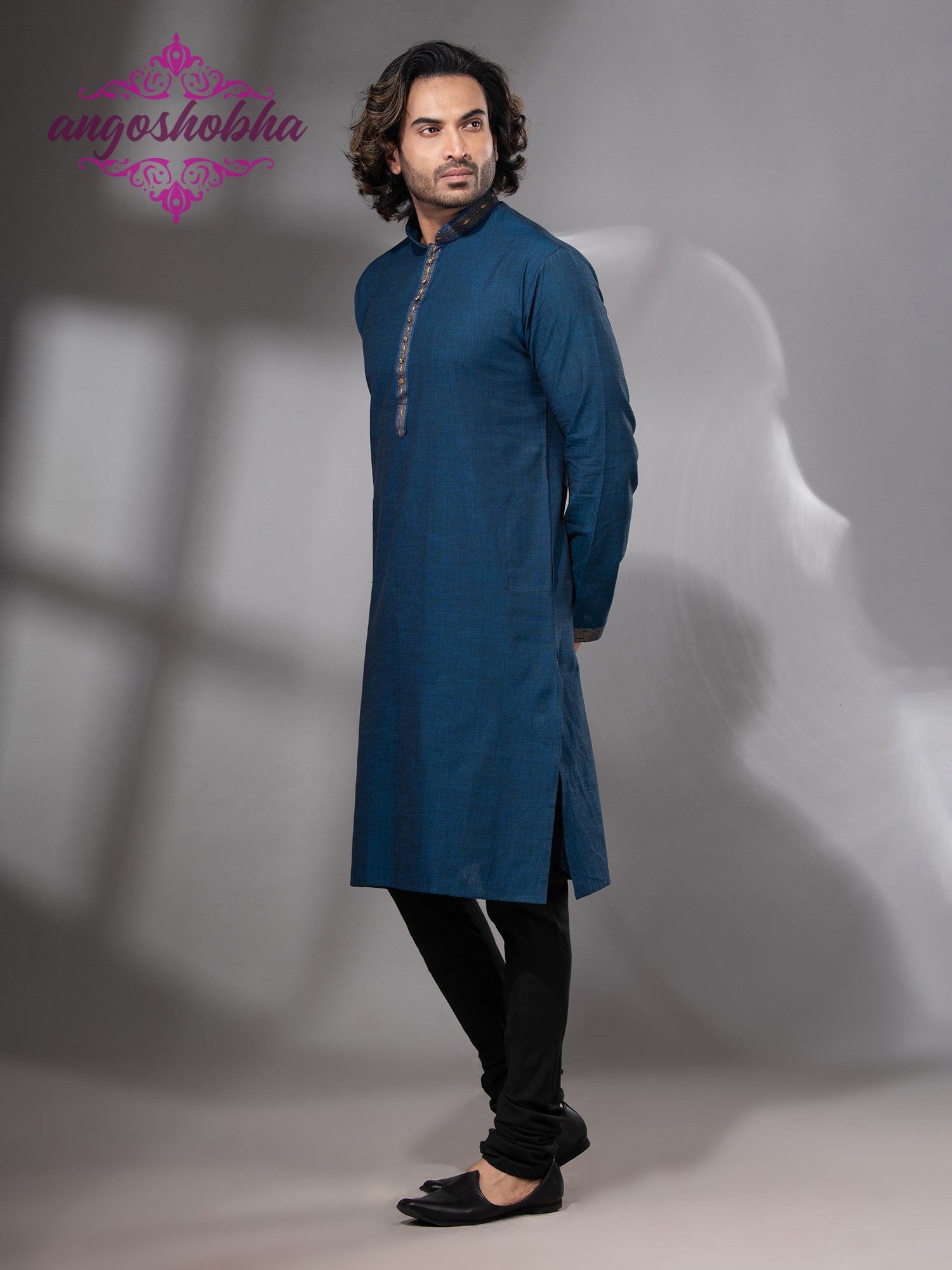 Indigo Blue Cotton Men's Punjabi