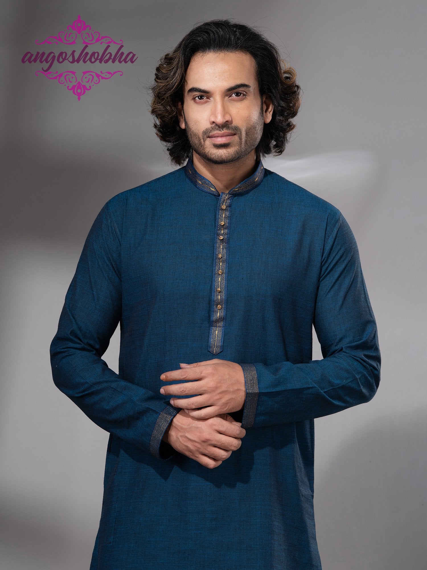Indigo Blue Cotton Men's Punjabi
