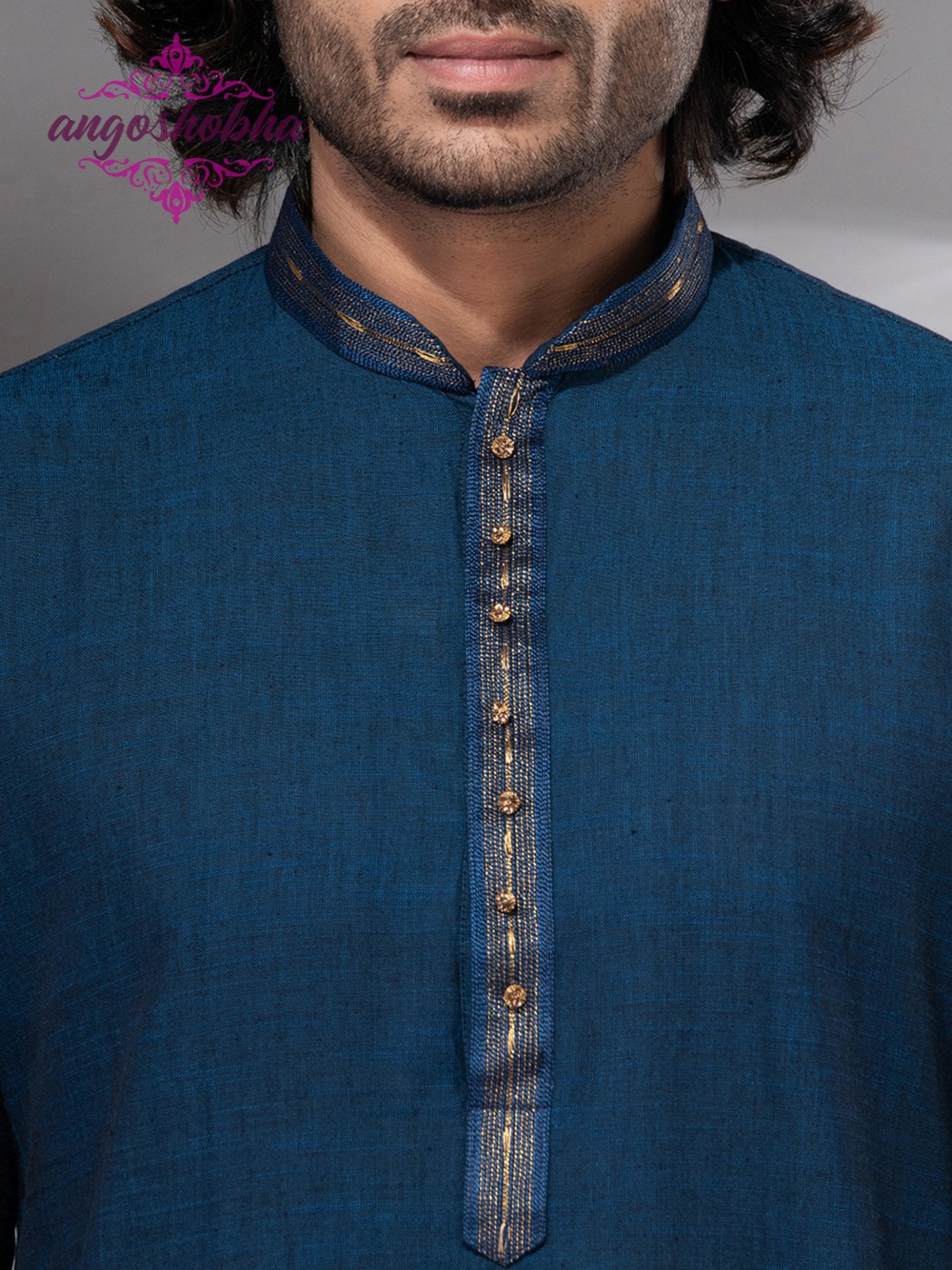 Indigo Blue Cotton Men's Punjabi