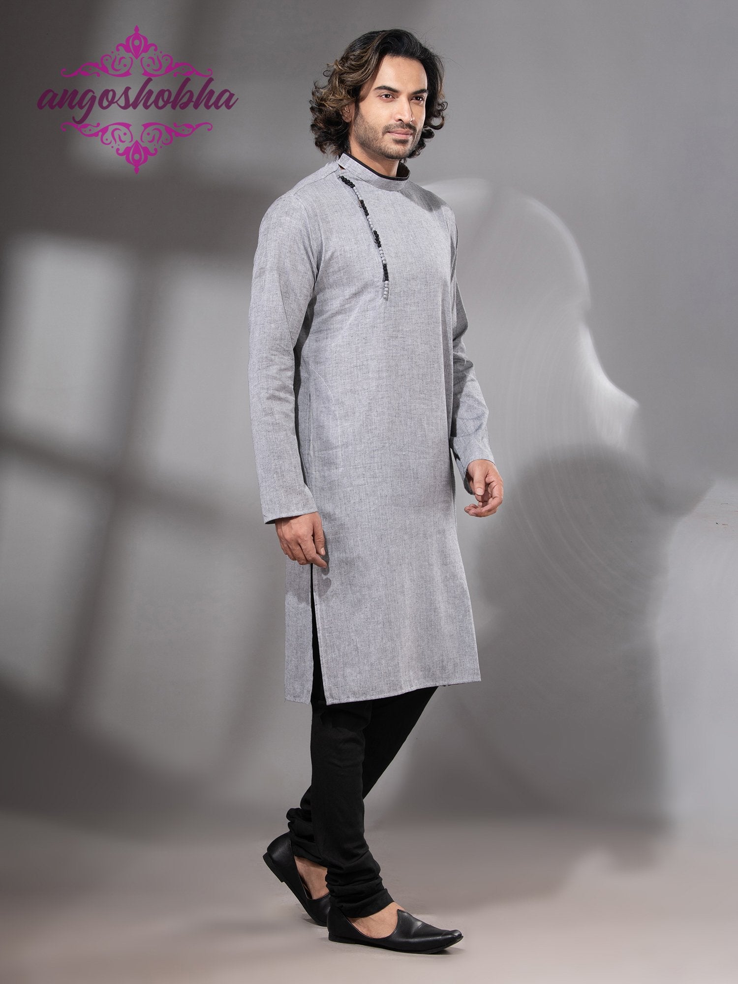 Silver Cotton Men's Punjabi