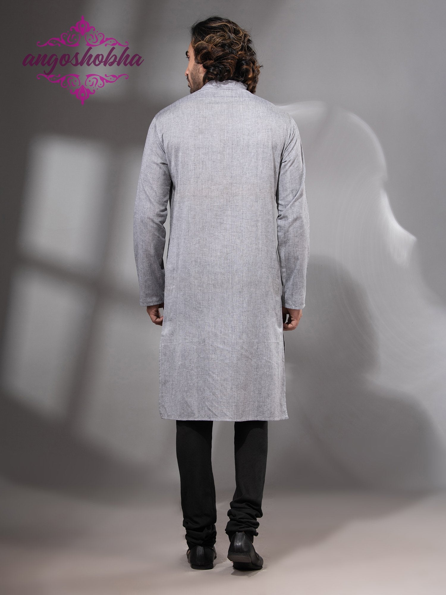 Silver Cotton Men's Punjabi