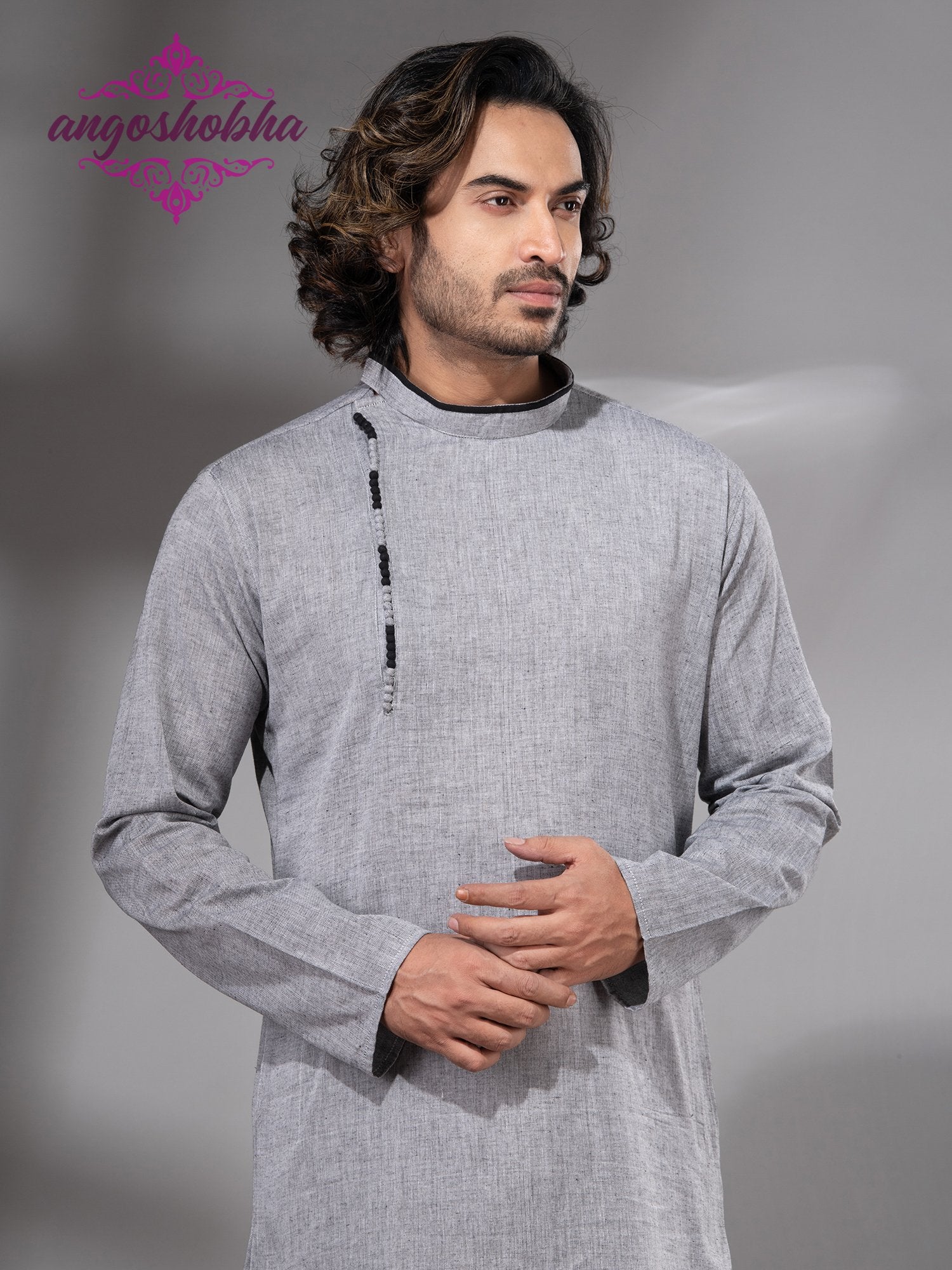 Silver Cotton Men's Punjabi