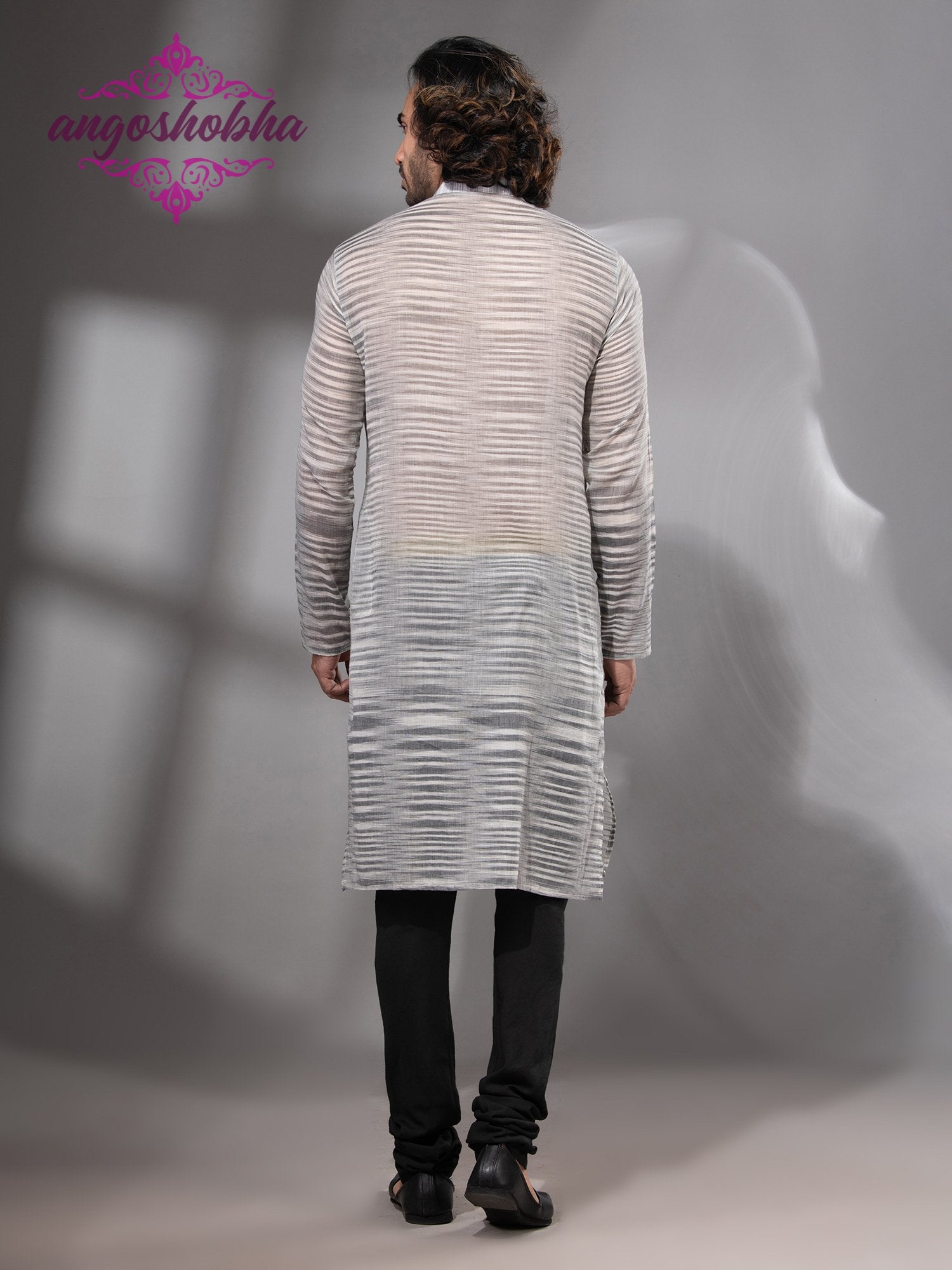 Pearl Grey Cotton Men's Punjabi