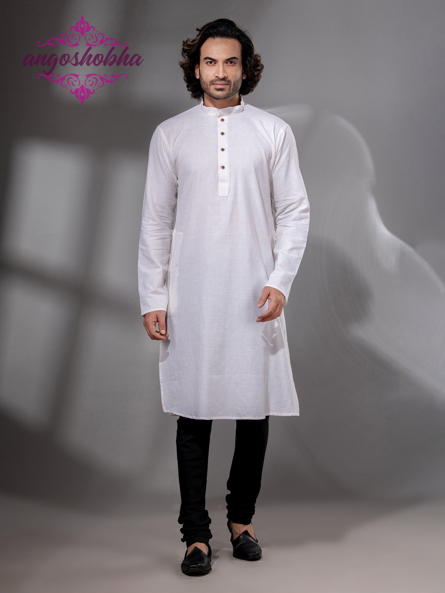 White Cotton Men's Punjabi
