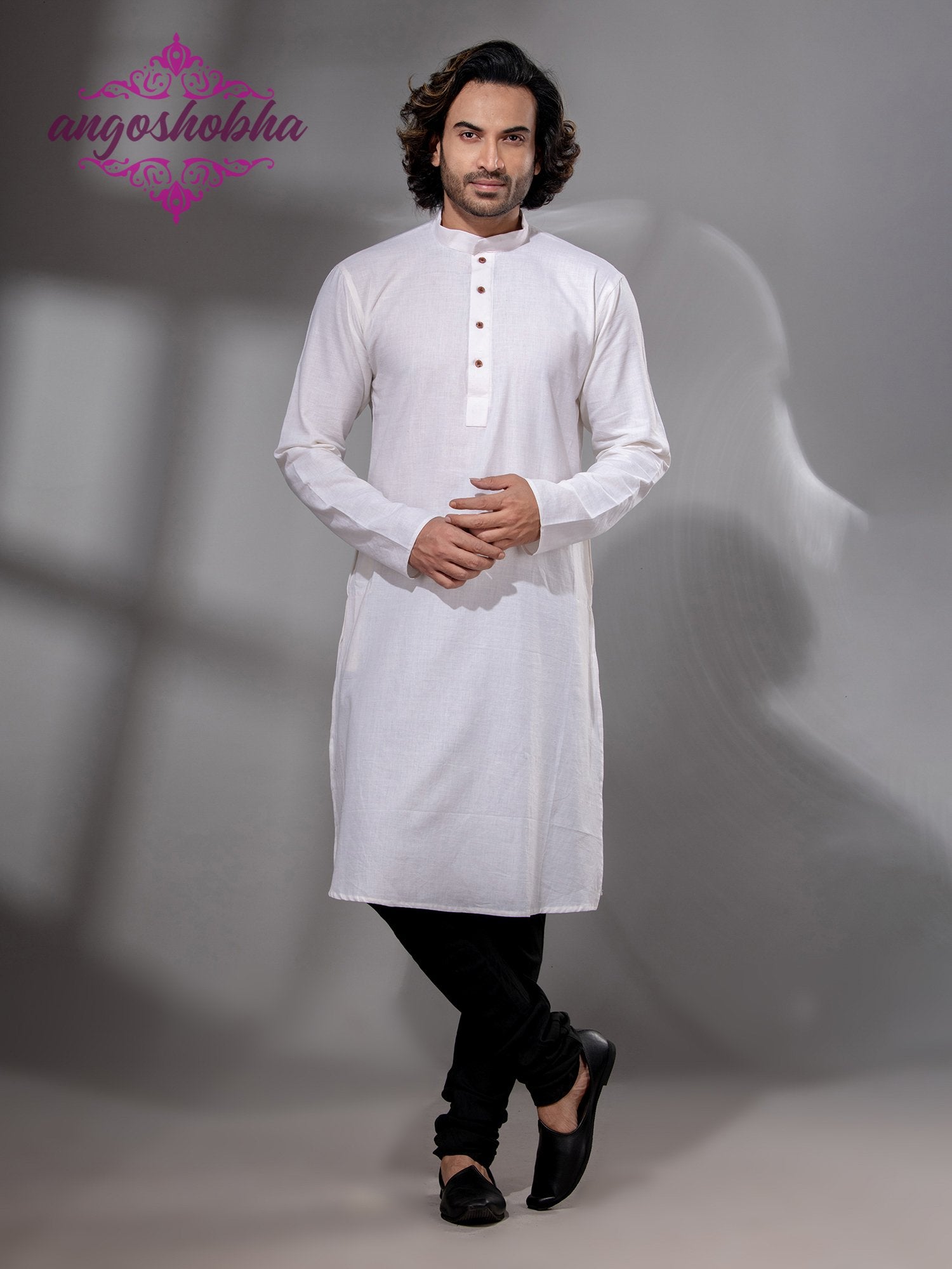 White Cotton Men's Punjabi