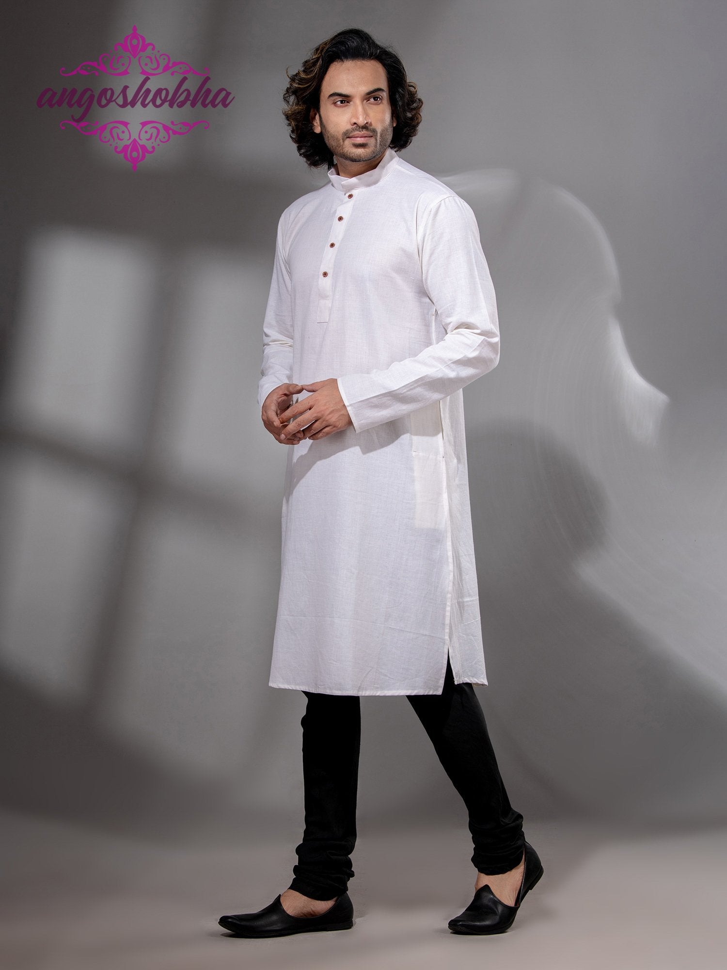 White Cotton Men's Punjabi