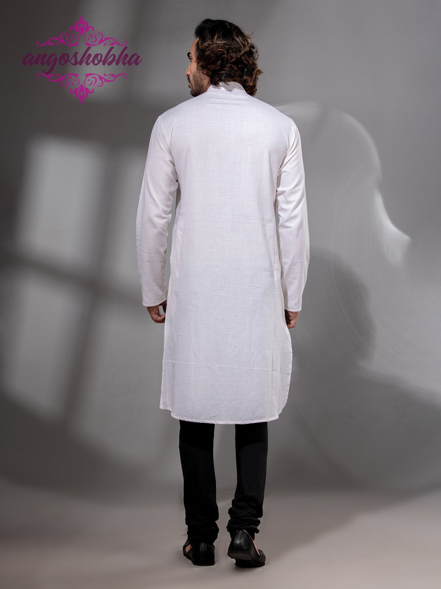 White Cotton Men's Punjabi
