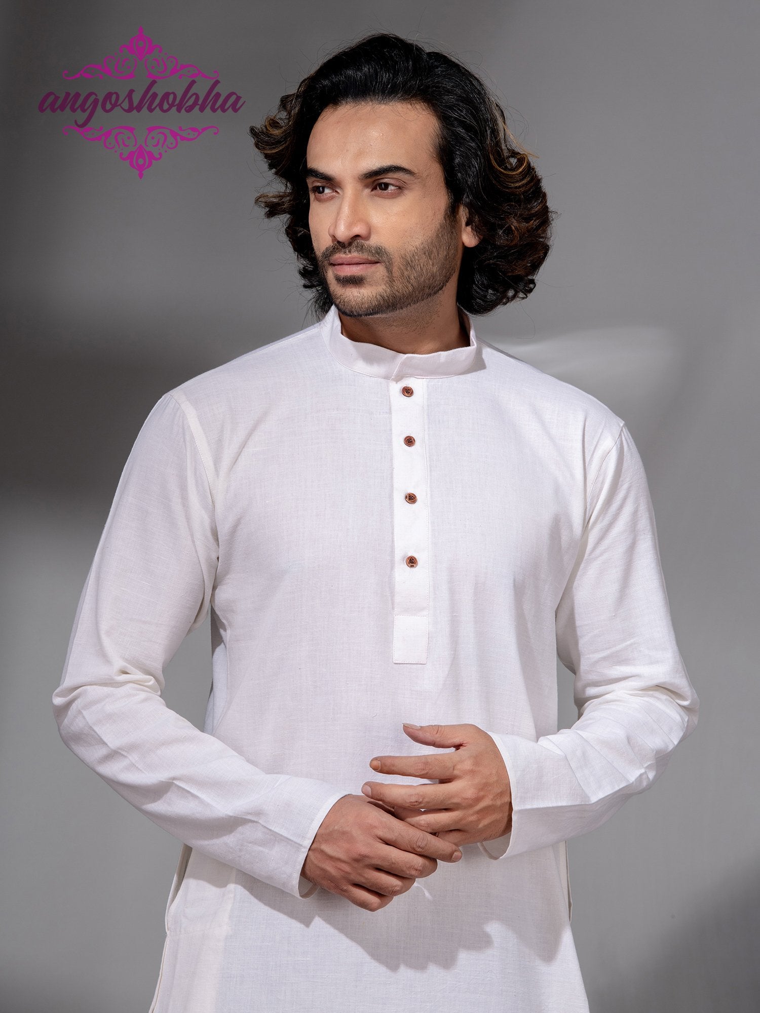 White Cotton Men's Punjabi
