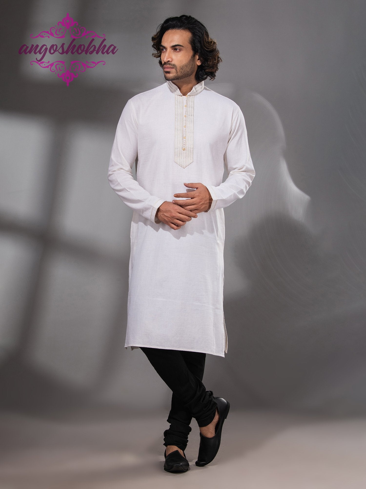 White Cotton Men's Punjabi