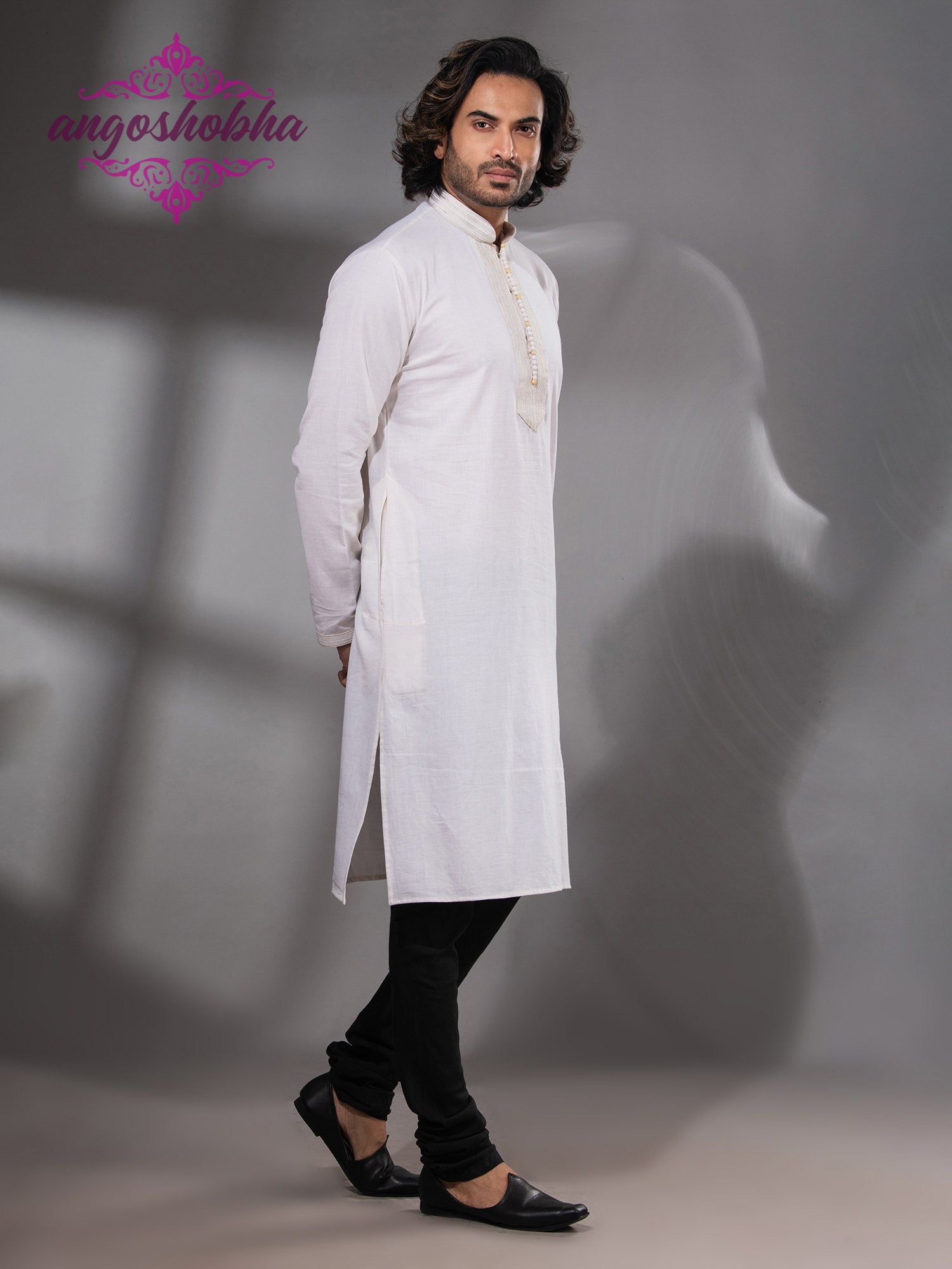 White Cotton Men's Punjabi