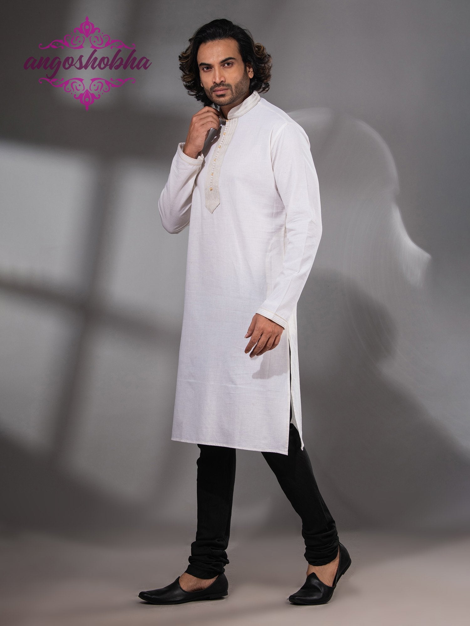 White Cotton Men's Punjabi